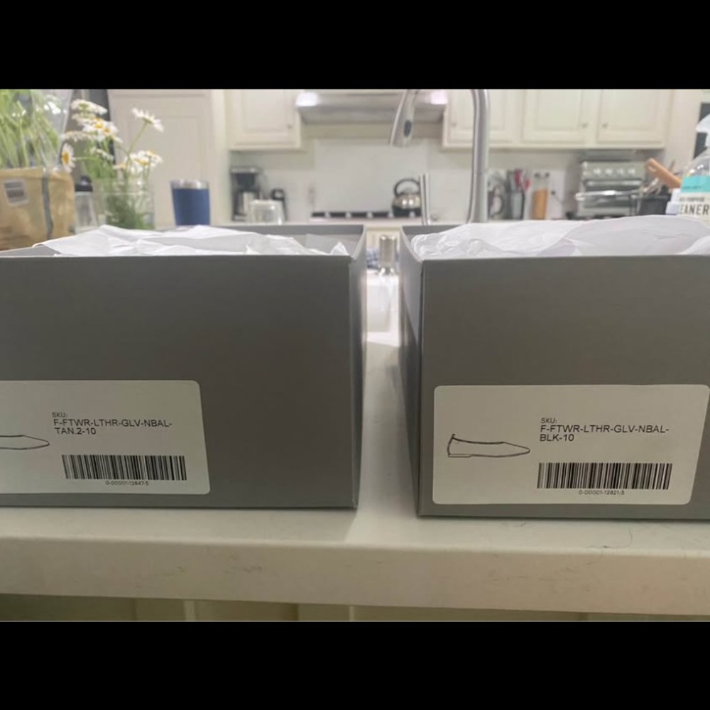 Everlane women's ballet flat size 10, 1 in black and 1 in tan. (2pairs)